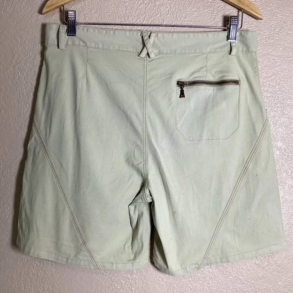 Pulp Women's Khaki Tan Cargo Shorts Raw Edge Utility Gorpcore Zip Pocket Size 10
